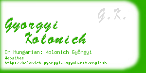 gyorgyi kolonich business card